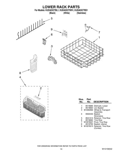 LOWER RACK PARTS