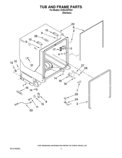 TUB AND FRAME PARTS