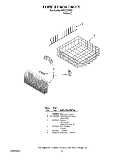 LOWER RACK PARTS