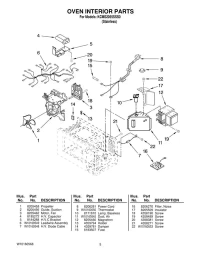 OVEN INTERIOR PARTS