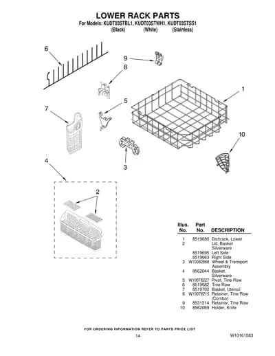 LOWER RACK PARTS