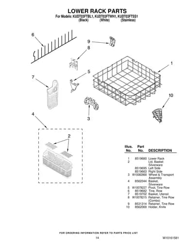 LOWER RACK PARTS