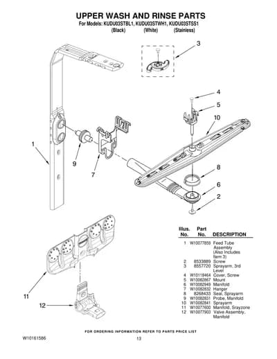 UPPER WASH AND RINSE PARTS