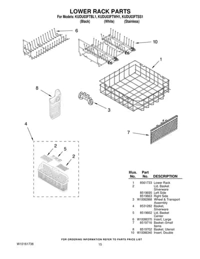 LOWER RACK PARTS