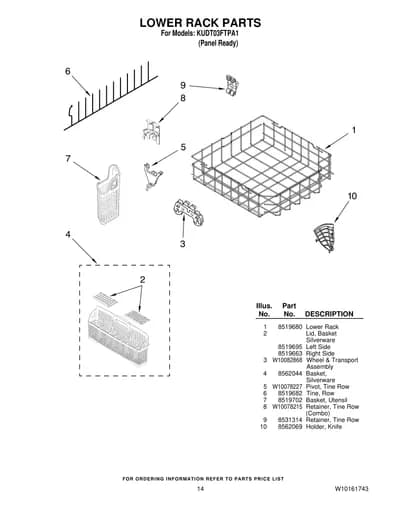 LOWER RACK PARTS
