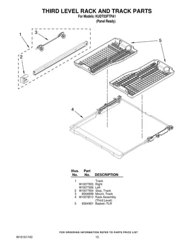 THIRD LEVEL RACK AND TRACK PARTS