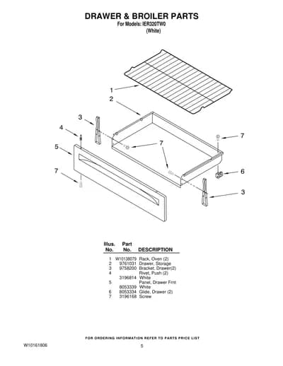 DRAWER & BROILER PARTS