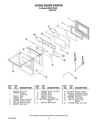 OVEN DOOR PARTS