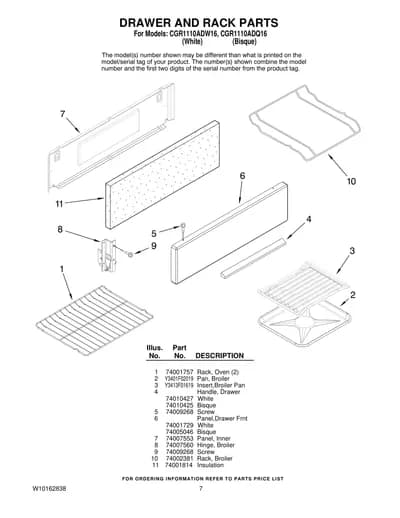 DRAWER AND RACK PARTS