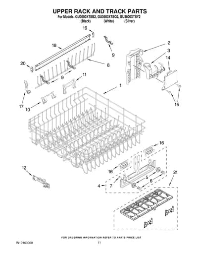 UPPER RACK AND TRACK PARTS