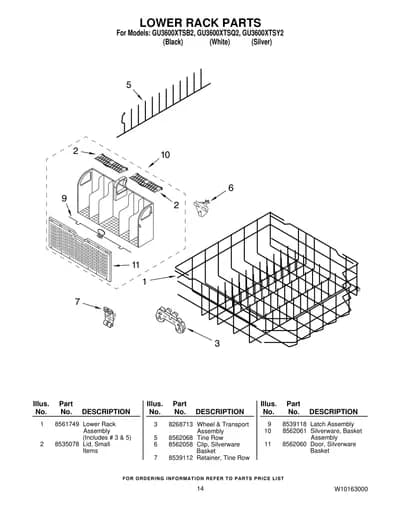 LOWER RACK PARTS