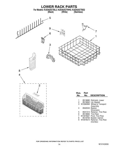 LOWER RACK PARTS