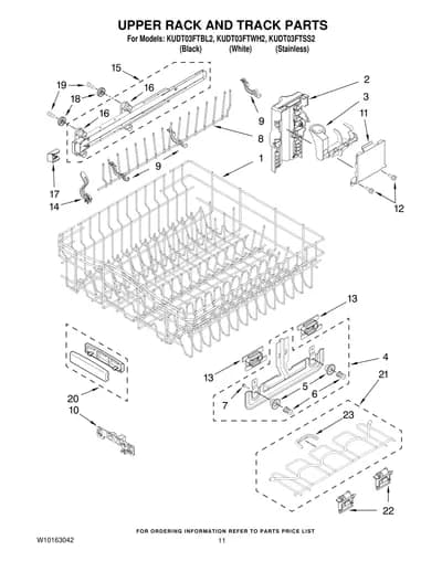 UPPER RACK AND TRACK PARTS