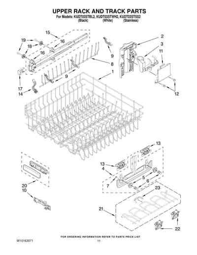 UPPER RACK AND TRACK PARTS