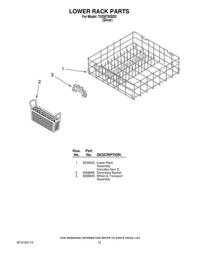 LOWER RACK PARTS