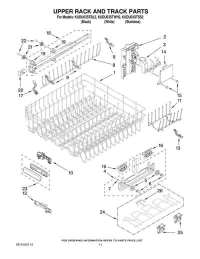 UPPER RACK AND TRACK PARTS