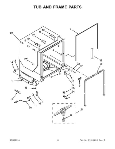 TUB AND FRAME PARTS