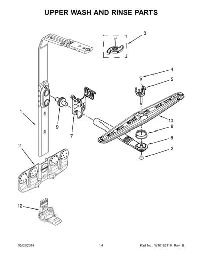 UPPER WASH AND RINSE PARTS