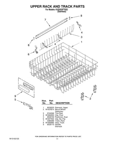 UPPER RACK AND TRACK PARTS