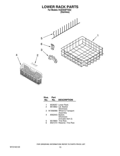 LOWER RACK PARTS