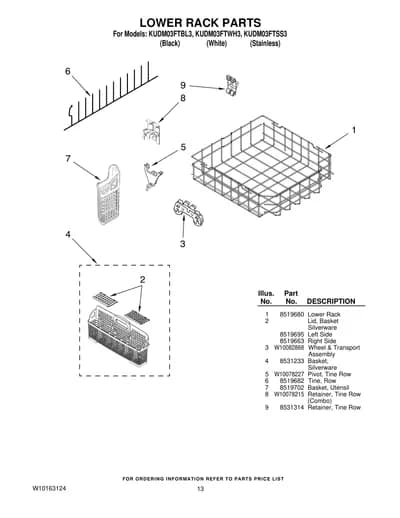 LOWER RACK PARTS