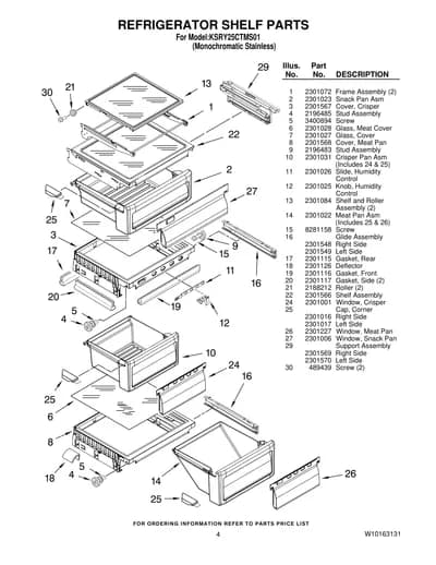 REFRIGERATOR SHELF PARTS