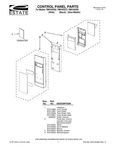 CONTROL PANEL PARTS