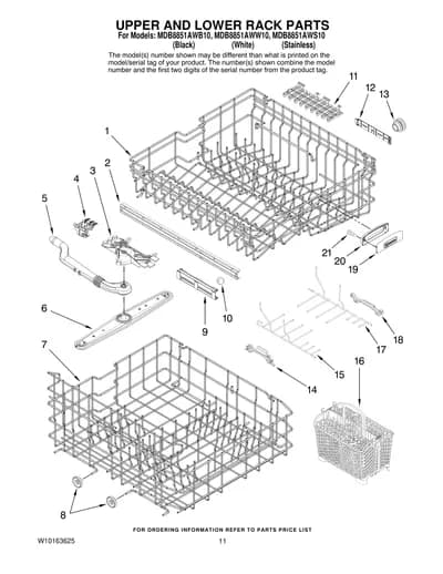 UPPER AND LOWER RACK PARTS