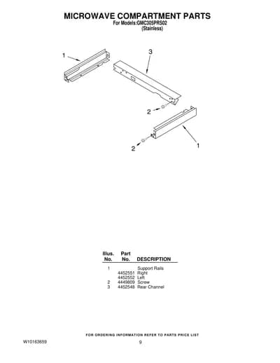 MICROWAVE COMPARTMENT PARTS