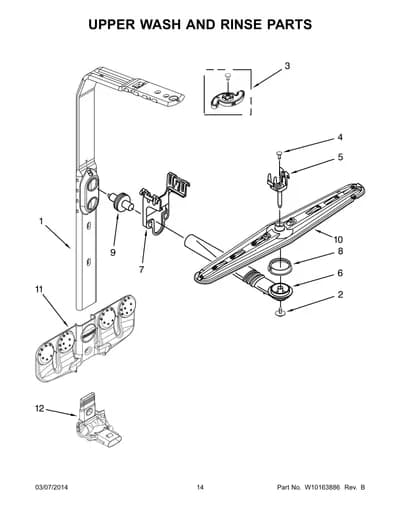UPPER WASH AND RINSE PARTS