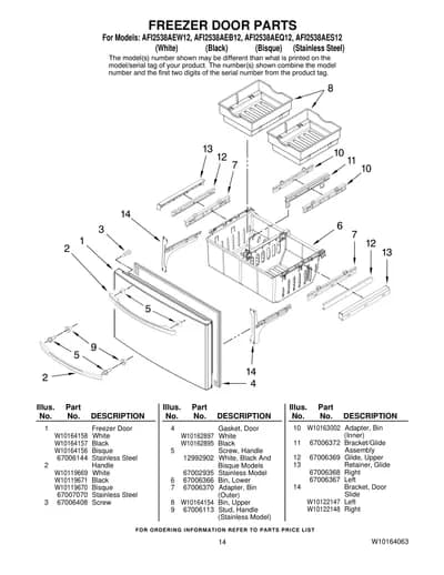 FREEZER DOOR PARTS
