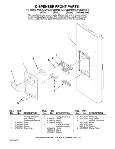 DISPENSER FRONT PARTS