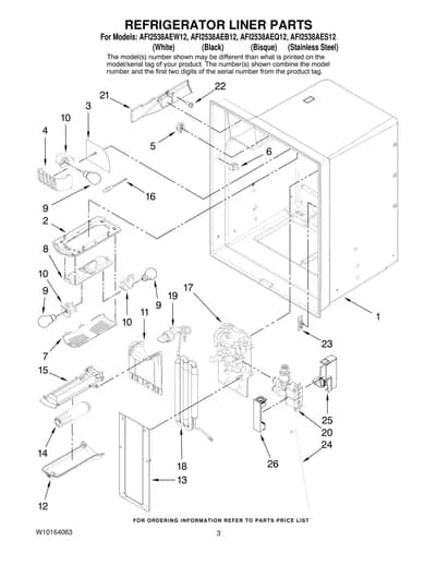 REFRIGERATOR LINER PARTS