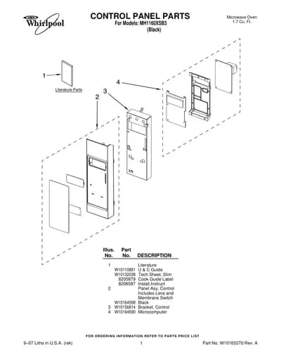 CONTROL PANEL PARTS