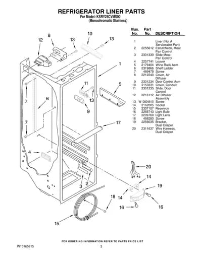 REFRIGERATOR LINER PARTS