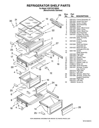 REFRIGERATOR SHELF PARTS