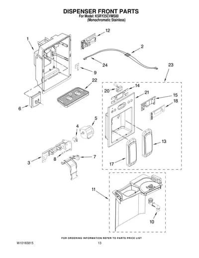 DISPENSER FRONT PARTS