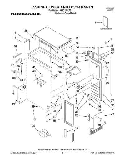 CABINET LINER AND DOOR PARTS
