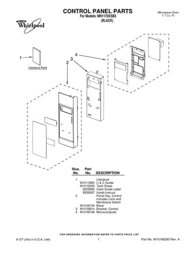 CONTROL PANEL PARTS