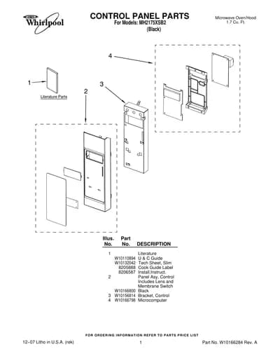CONTROL PANEL PARTS