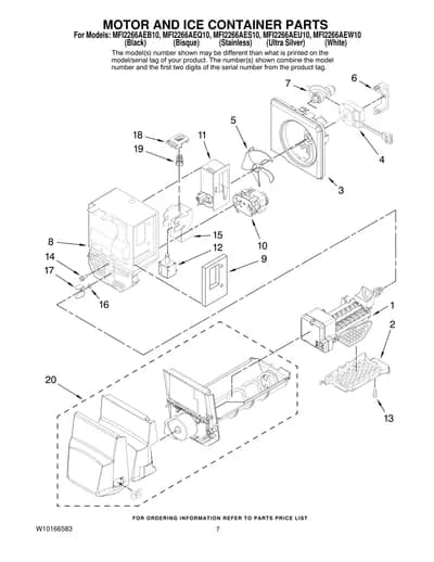 MOTOR AND ICE CONTAINER PARTS