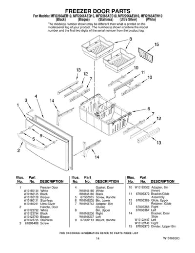 FREEZER DOOR PARTS