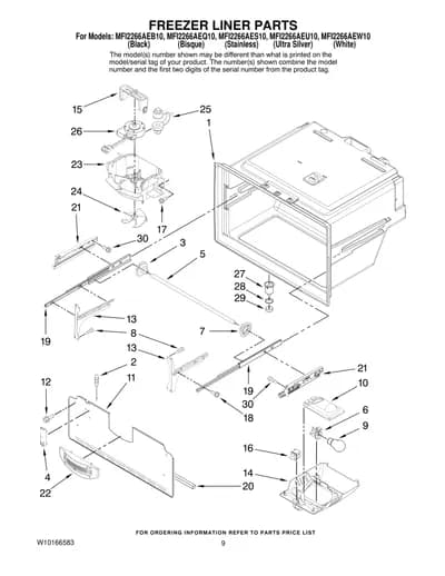 FREEZER LINER PARTS