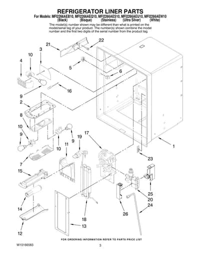 REFRIGERATOR LINER PARTS