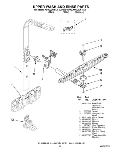 UPPER WASH AND RINSE PARTS