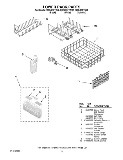 LOWER RACK PARTS