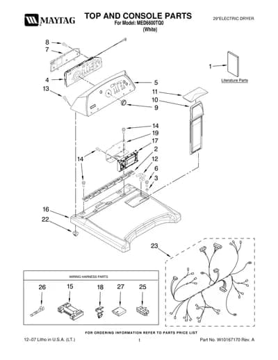 TOP AND CONSOLE PARTS