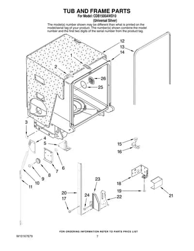 TUB AND FRAME PARTS