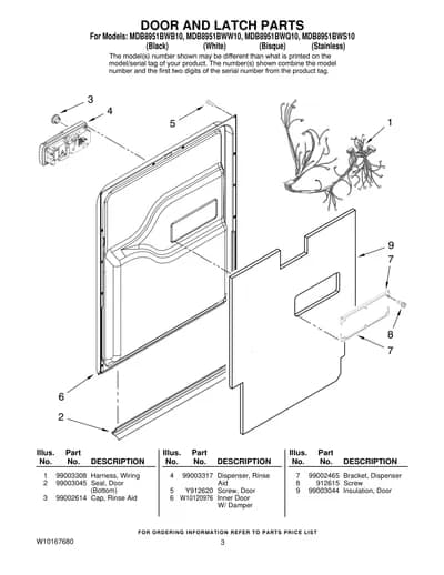 DOOR AND LATCH PARTS