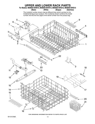 UPPER AND LOWER RACK PARTS